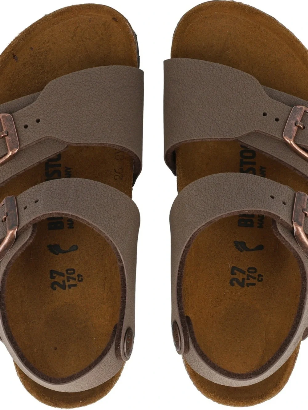 Birkenstock Kids New York Sandals Boys 11 Girls Mocha Two Straps Backstrap